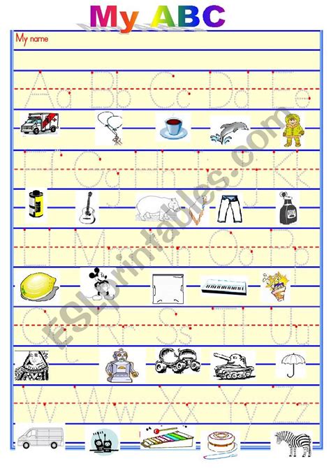 There are tracing worksheets, coloring worksheets, matching worksheets. ABC Cognates - ESL worksheet by ygalfl