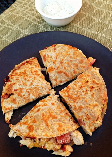 Taylor Made Lightened Up Chicken Bacon Ranch Quesadillas With A