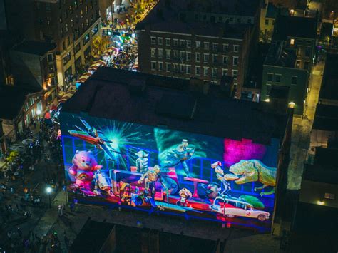 graffmapping x toy heritage blink a festival of light and art cincinnati ohio october 17