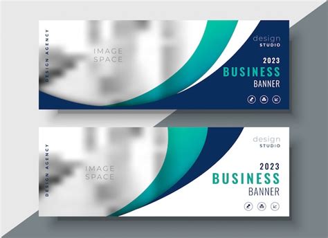 Free Vector Set Of Two Professional Corporate Business Banners Design