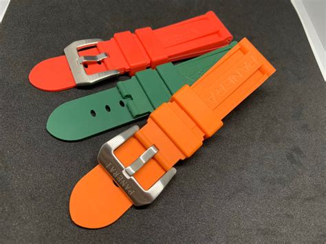 24mm Panerai Rubber Strap Red Orange Or Green Large Size Band Etsy