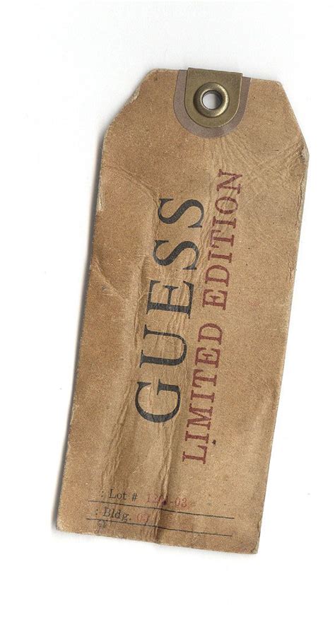 Guess Hangtag Clothing Tags Hang Tag Design Washable Paper Bag