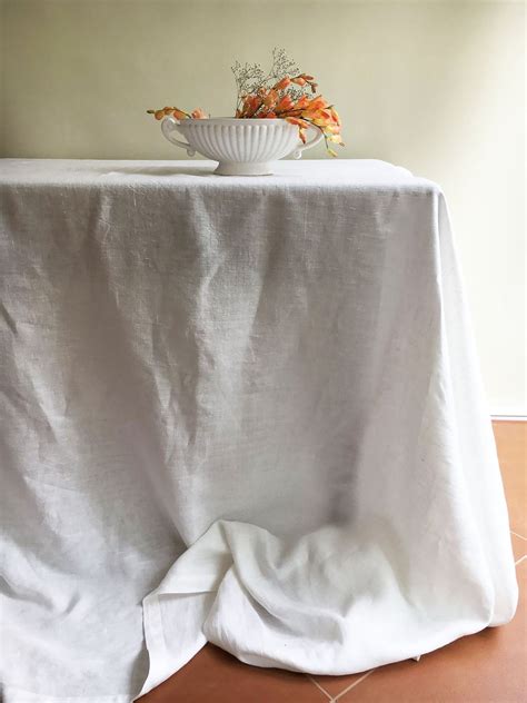 White Linen Table Cloth Pure White Linen Tablecloth Etsy