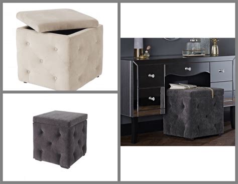 Today, modern dressing table with mirror is a favorite place for women where she can apply her makeup, do hair and styling, to take care of here beauty. Velvet Buttoned Ottoman Storage Box Dressing Table Seat ...