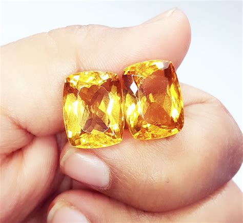 Loose Gemstone Natural Citrine 10 To 12 Cts Pair Certified Etsy