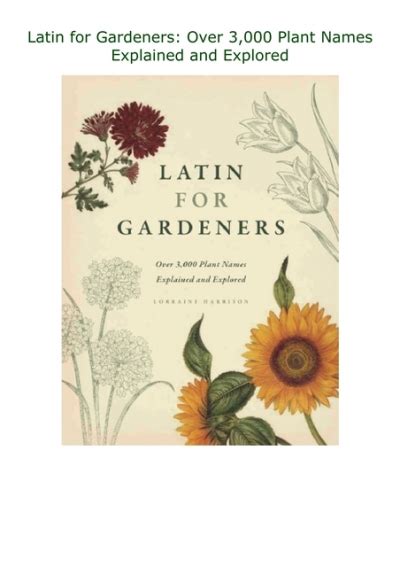Pdf ️download⚡️ Latin For Gardeners Over 3000 Plant Names Explained