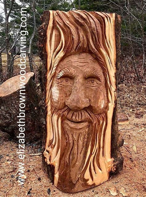 Chainsaw Carving Of A Wood Spirit In Elm By Elizabeth Brown Liverpool