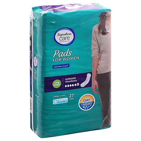 Signature Care Ultimate Absorbency Long Length Bladder Control Pads For