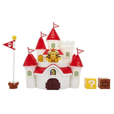 super mario mushroom kingdom castle playset with exclusive 2 5” bowser figure bowser has taken