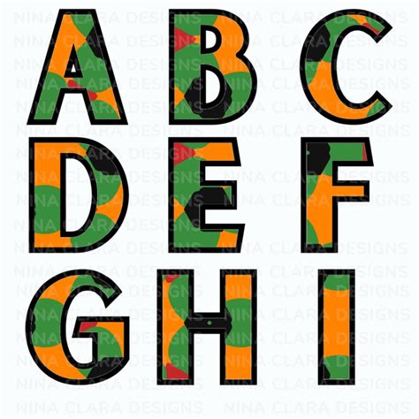 Alphabet Letters African Print Black History Classroom Decor Back To