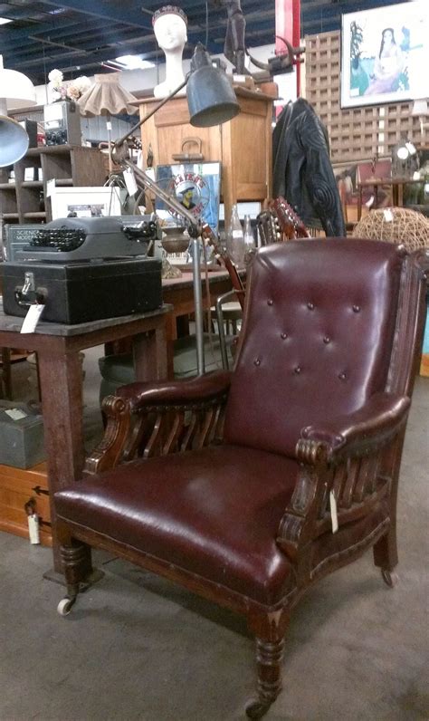 Lowest price of the summer season! Antique Leather Upholstered Gentlemans Armchair ...