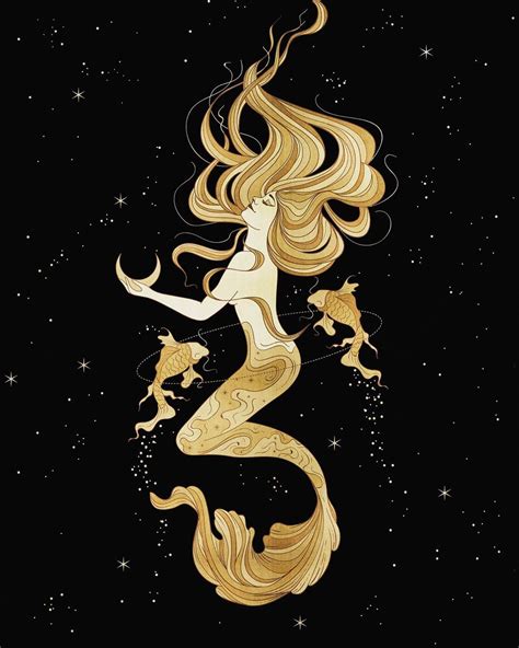 Pisces Goddess Mermaid Art Mermaid Drawings Constellation Tattoos