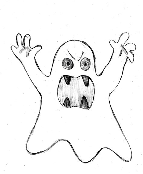 Easy Scary Ghost Drawing Ligia Goble
