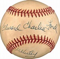 Edward Charles Ford "Whitey" Single Signed Baseball