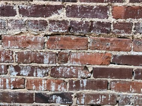 Old Warn Down Brick Wall With Cement Failing Stock Image Image Of