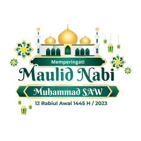 Happy Maulid Nabi Muhammad Saw 2023 1445 H With Islamic Mosque