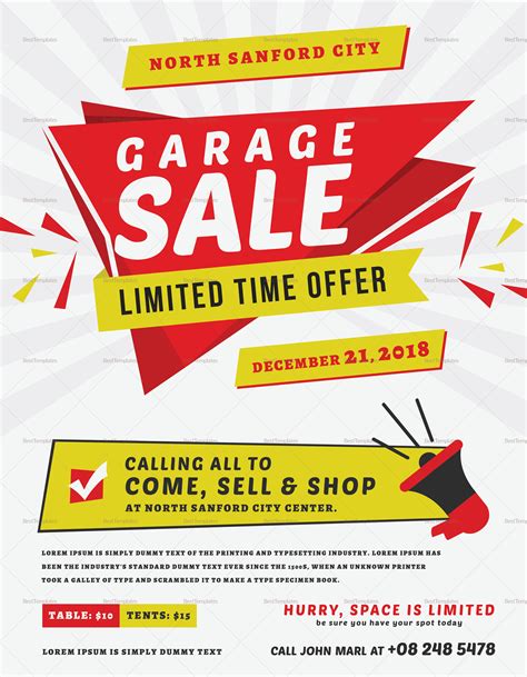Garage Sale Poster Template Free Printable Templates