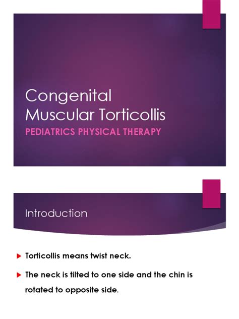 Congenital Muscular Torticollis Pediatrics Physical Therapy Pdf Clinical Medicine Human