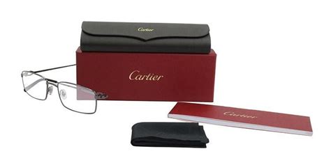 Cartier Eye00048 Gray Rectangular Men Eyeglasses 54mm Men Eyeglasses Cartier Eyeglasses