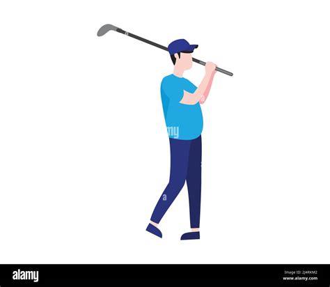 golfer swing his iron golf illustration with cartoon style vector stock vector image and art alamy