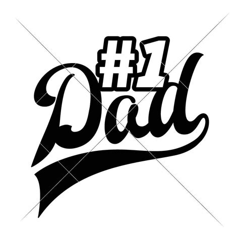 Number 1 Dad Fathers Day Svg Eps Dxf Png Files For Etsy