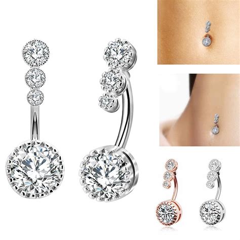1pc Sexy Dangling Navel Belly Button Rings Belly Piercing Crystal Steel Woman Body Barbell Women