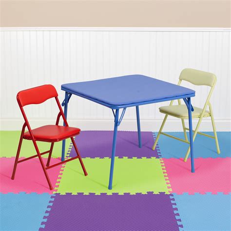 Flash Furniture Kids Colorful 3 Piece Folding Table And Chair Set