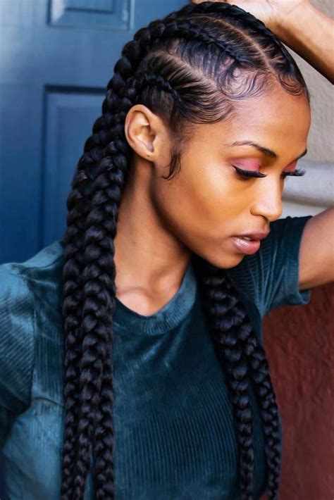 High ponytail reverse dutch braid hairstyles for long hair. Sleek Dutch Braids #braids #naturalhair Whatever black ...