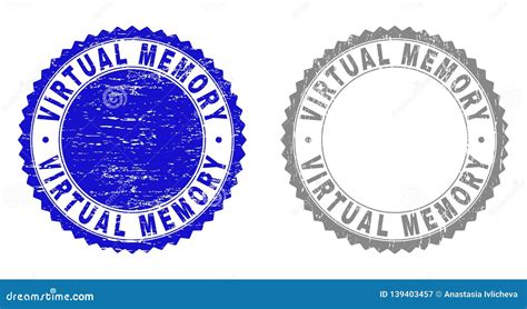 Grunge Virtual Memory Scratched Stamps Stock Vector Illustration Of