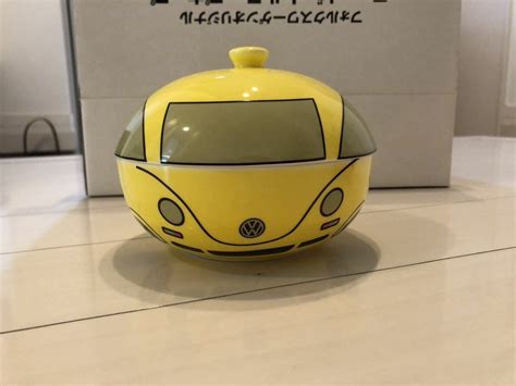 Volkswagen New Beetle Pair Soup Cup Red Yellow Pottery Ebay