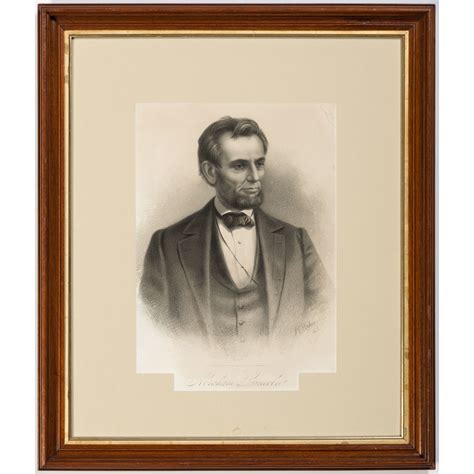 Engraved Portrait Of Abraham Lincoln In White Tie Plus Lot Of 2