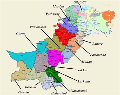 Pakistan Political Map Showing All The Cities Travel Around The World