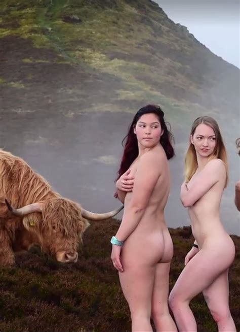 Moment Edinburgh Vet Babes Strip NAKED And Pose With Highland Cattle For Charity Calendar