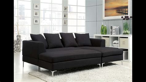 Black Fabric Sectional Sofa Youtube