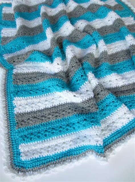 Pattern For Baby Blanket Named Lakeside It Features Dc Hdc And