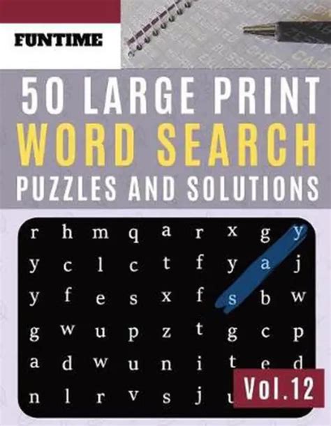 50 Large Print Word Search Puzzles And Solutions Funtime Activity