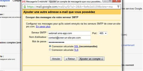 Et même si tu avais pu en créer une, la créer n'aurait pas permis de récuper le courrier, puisque l'adresse n'existait pas lorsque tu as déposé les cv. Configurer un compte POP sur Gmail