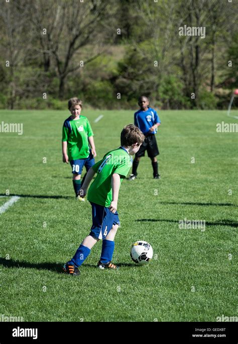 Youth Soccer Game Stock Photo Alamy