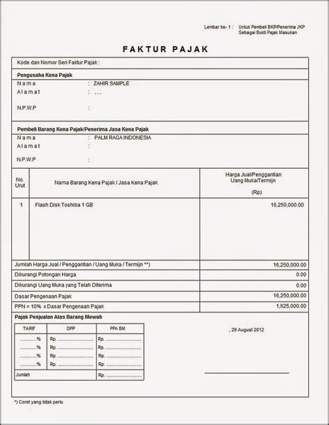 Referensi Contoh Faktur Pajak Include Ppn 90 Di Ide Format Invoice Di