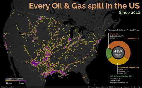 Map Infographic Every Oil And Gas Spills In The U S Since
