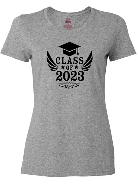 Inktastic Class Of 2023 With Graduation Cap And Wings Womens T Shirt