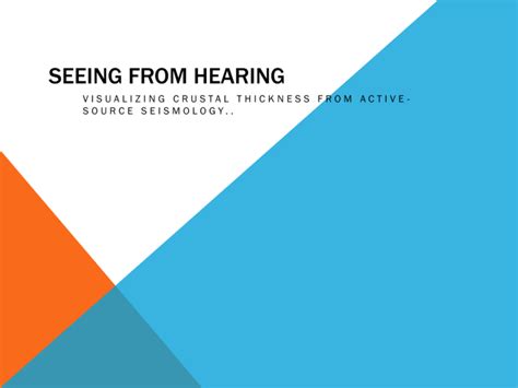 Seeing From Hearing