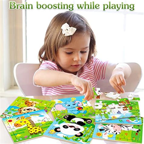 Aitey Set Of 6 Toddler Puzzles Ages 2 4 Wooden Jigsaw Puzzles For Kids