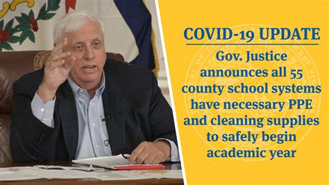 Covid 19 Update Gov Justice Announces All 55 County School Systems