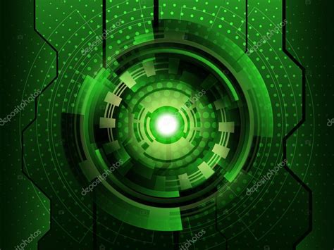Abstract Green Futuristic Digital Technology Background Vector