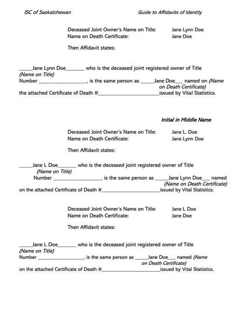 Free Affidavit Of Identity Forms And Templates Word Pdf