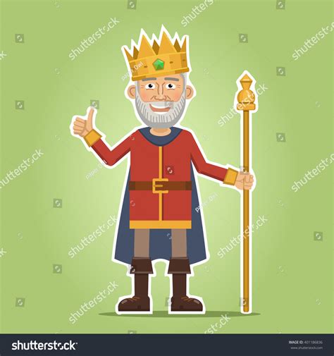 Illustration Old Medieval King Isolated On Stock Vector Royalty Free