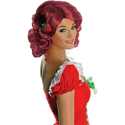 Adult Womens Deluxe Strawberry Shortcake Raspberry Tart Red Costume Wig