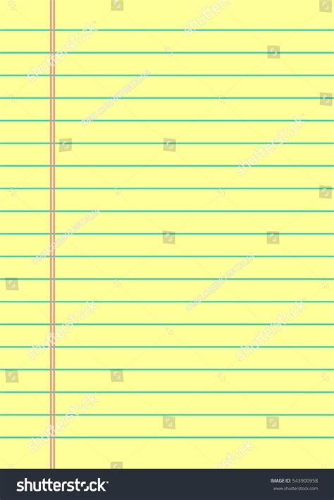 Notebook Paper Background Yellow Lined Paper Stock Vector Royalty Free