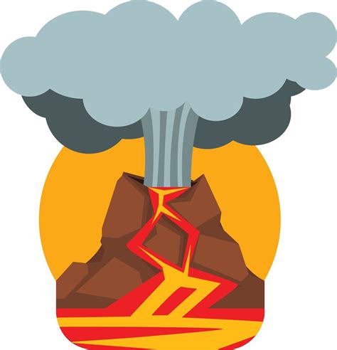 Erupting Volcano Cartoon Icon Vinyl Decal Sticker Shinobi Stickers